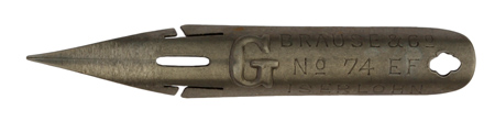 Brause & Co, Pointed nib, No. 74 EF, G
