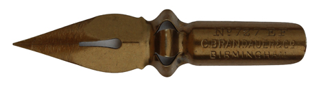 Calligraphy pointed nib, C. Braundauer & Co, No. 727 EF