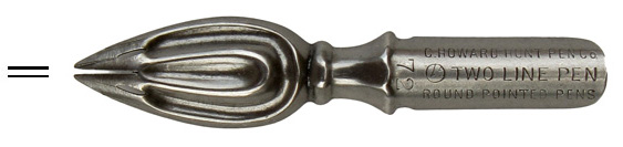 C. Howard Hunt Pen Co., No. 72, Two Line Pen, Round Pointed Pens, Modell 2