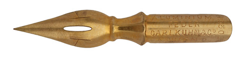 Carl Kuhn & Co, Wien, Pointed nib No. 530 EF, Aluminiumfeder, Gold
