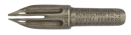 F. Soennecken, No. 20, Rundschrift-Doppel Feder, Bonn - Leipzig, Patent
