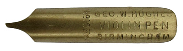 Linksgeschrägte Schreibfeder, Geo. W. Hughes, No. 1034, Violin Pen