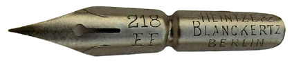 Pointed nib, Heintze & Blanckertz, No. 218 EF