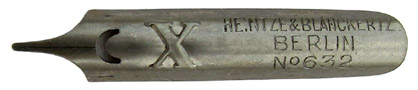 Heintze & Blanckertz, left cut nib No. 632 X