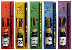 Kalligraphie-Geschenksortimente mit Tinte, Federhalter und Schreibfedern