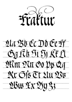 Kalligraphie-Alphabet Fraktur