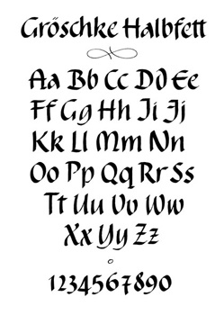 Kalligraphie-Alphabet Groeschke-Halbfett