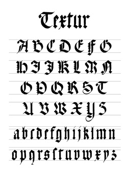 Kalligraphie-Schrift-Vorlage, Alphabet Textur