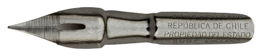 Kalligraphie Schreibfeder, Hinks, Wells & Co, No. 509 F, The Rifleman Pen, República De Chile, Propiedad Del Estado
