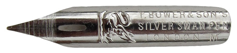 Spitzfeder, T. Bower & Sons, Silver Swan Pen, M